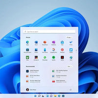 Windows 11 Enterprise zeigt das moderne Startmenü mit angehefteten Apps und Empfehlungen auf dem Desktop