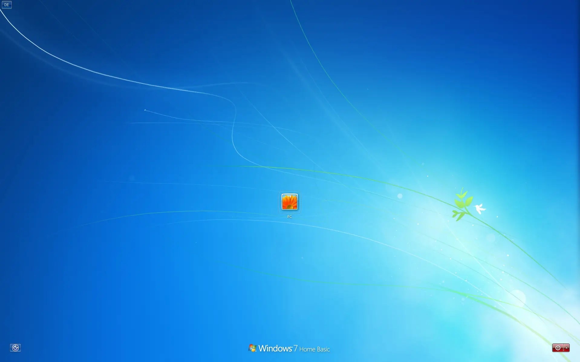 Windows 7 Home Premium Desktop Ansicht mit Standard-Startbildschirm