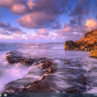 Windows 7 Home Premium Desktop mit Natur-Hintergrund und Widgets