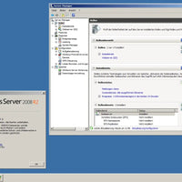 Screenshot von Microsoft Windows Server 2008 R2 Datacenter mit geöffnetem Server-Manager und Systeminformationen
