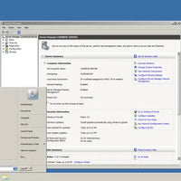 Screenshot von Windows Server 2008 R2 Datacenter mit geöffneter Systemübersicht im Server-Manager
