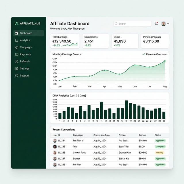 KARINEX Affiliate Dashboard